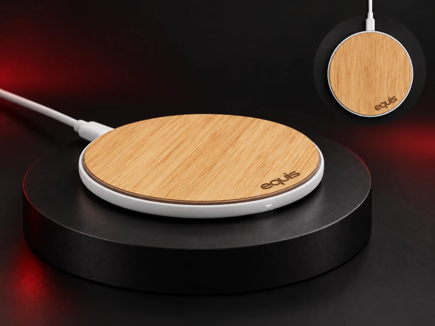 Cargador de base magnética personalizado con logo de empresa, producción de FOCUS+