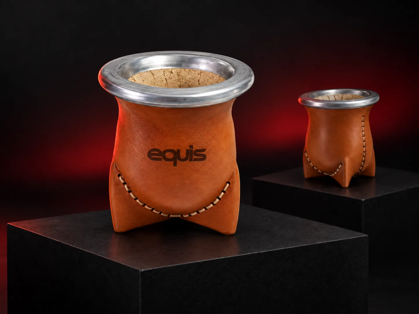 Mate de calabaza personalizado con logo de empresa, producción de FOCUS+