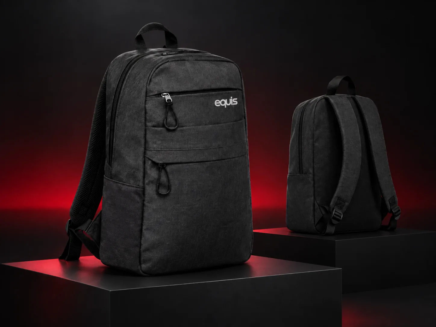 Mochila personalizada con logo de empresa, producción de FOCUS+