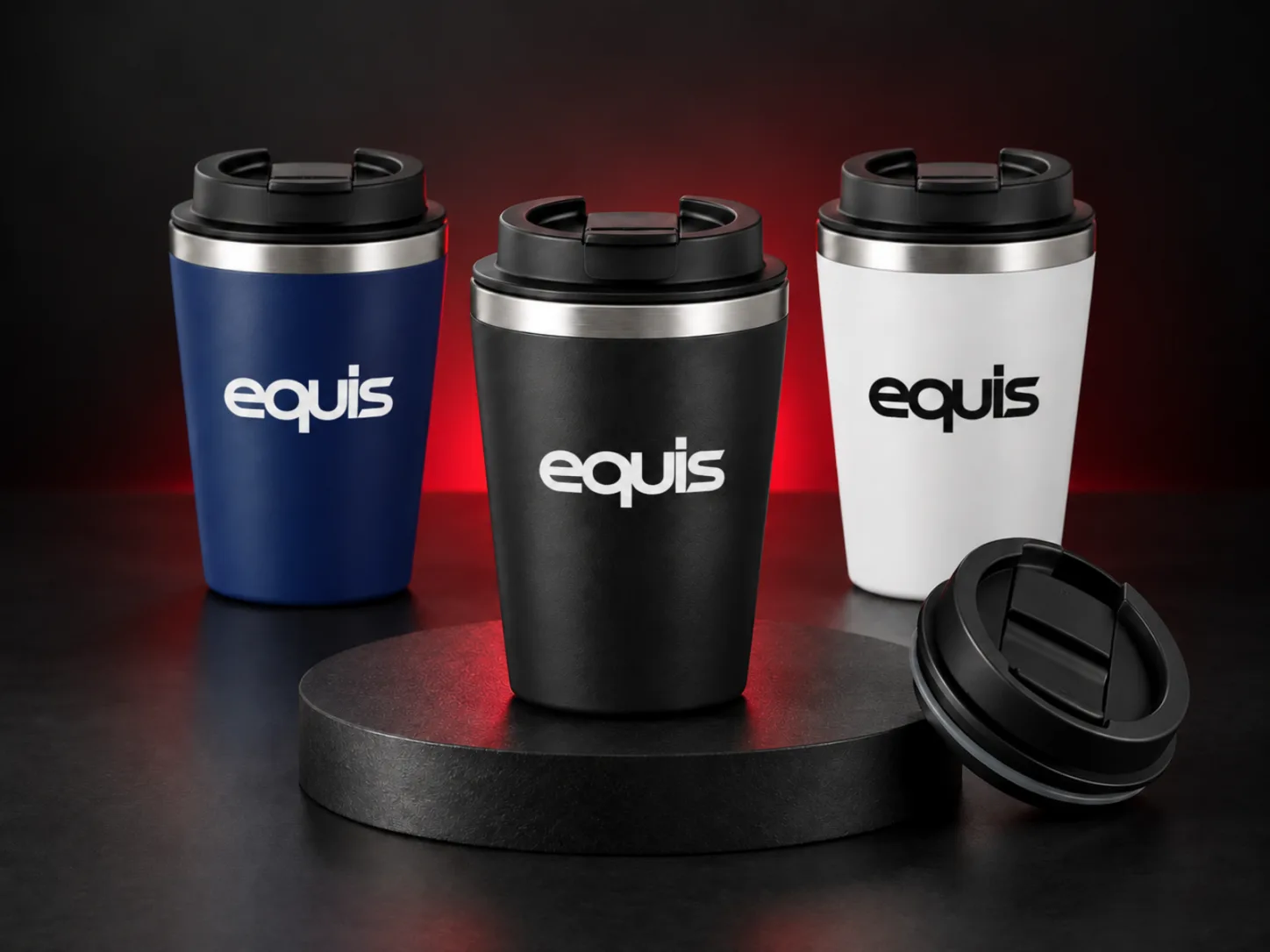 Vaso mug personalizado con logo de empresa, producción de FOCUS+