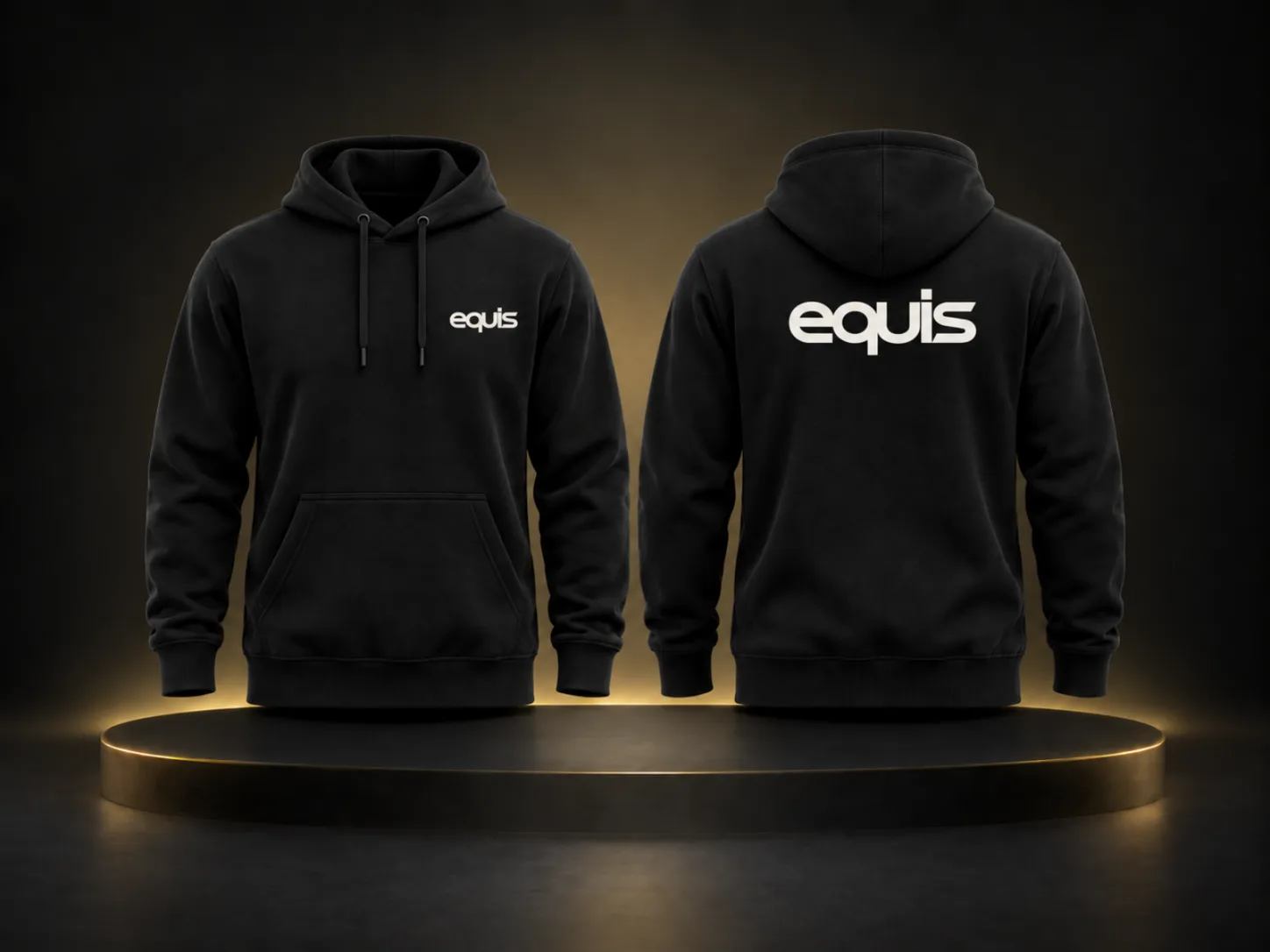 Buzo canguro personalizado con logo de empresa, producción de FOCUS+