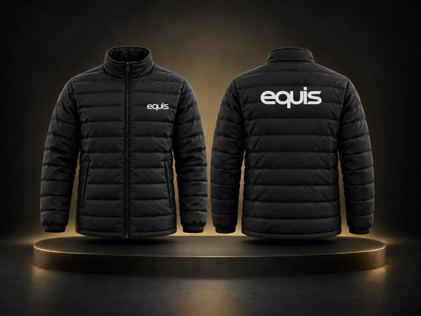 Campera canelón personalizada con logo de empresa, producción de FOCUS+