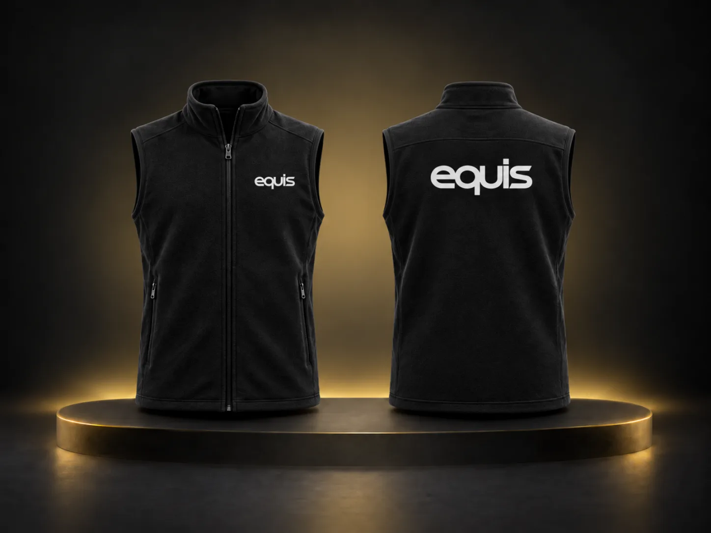 Chaleco polar personalizado con logo de empresa, producción de FOCUS+