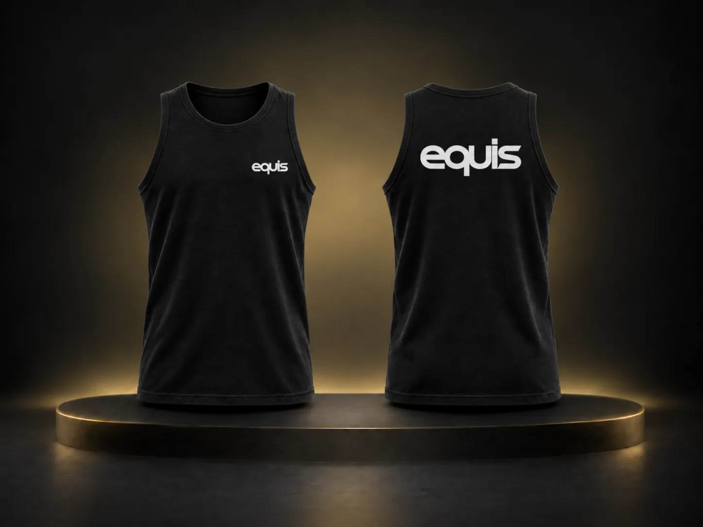 Remera musculosa personalizada con logo de empresa, producción de FOCUS+
